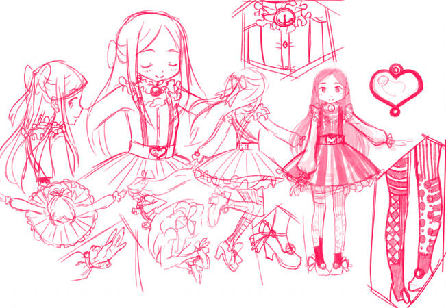 reference page for a madoka au with isebel and thalia