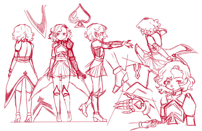 reference page for a madoka au with isebel and thalia (part 2, electric boogaloo)